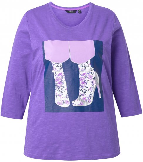 Ulla Popken Fashion Graphic T-Shirt Purple - Trykket T-skjorter for dame - 