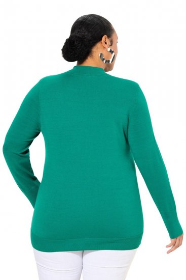 Ulla Popken Long Sleeves Mock Turtleneck Sweater Emerald Green - Hettegensere og collegegensere - Myke gensere, hettegensere og strikk