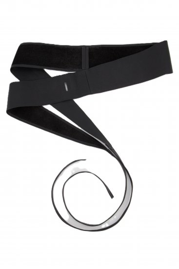 Ulla Popken Soft Leather Tie Belt Black - Damebelter i store størrelser - 