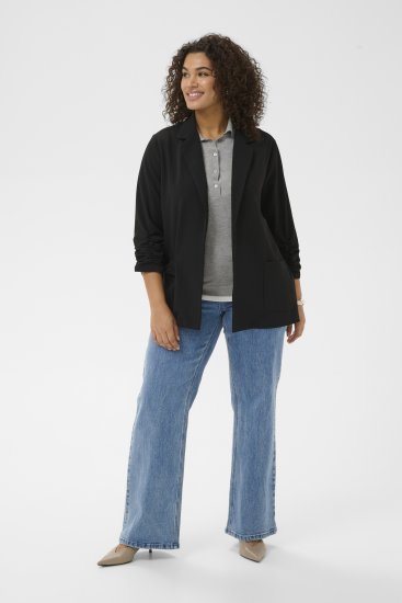Kaffe Curve Pheolo 3/4 Sleeve Blazer Black Deep - Blazere - 