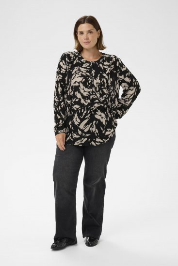 Kaffe Curve Mila Ami Bluse Svart - Bluser & tunikaer - 