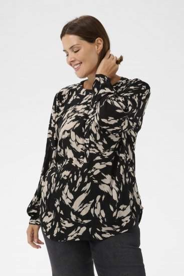 Kaffe Curve Mila Ami Bluse Svart - Bluser & tunikaer - 