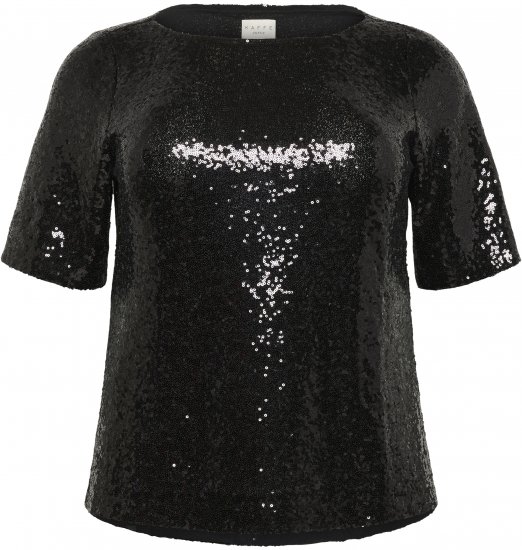 Kaffe Curve Mirana Sequin Blouse Black - Bluser - 