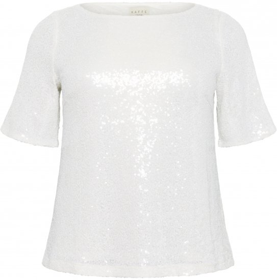 Kaffe Curve Mirana Sequin Blouse Chalk - Bluser - 