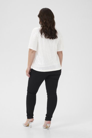 Kaffe Curve Mirana Sequin Blouse Chalk - Bluser - 