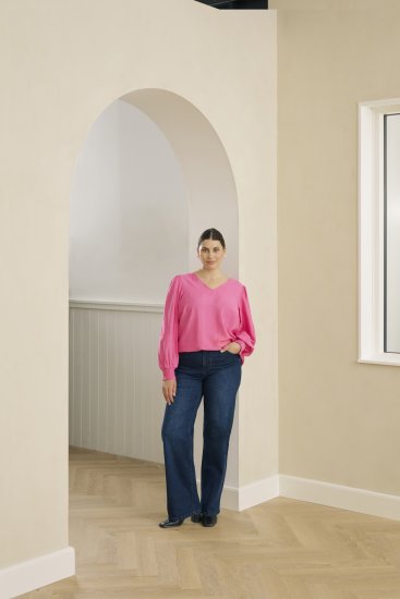 Kaffe Curve Sofia Blouse Pink Power - Bluser - 