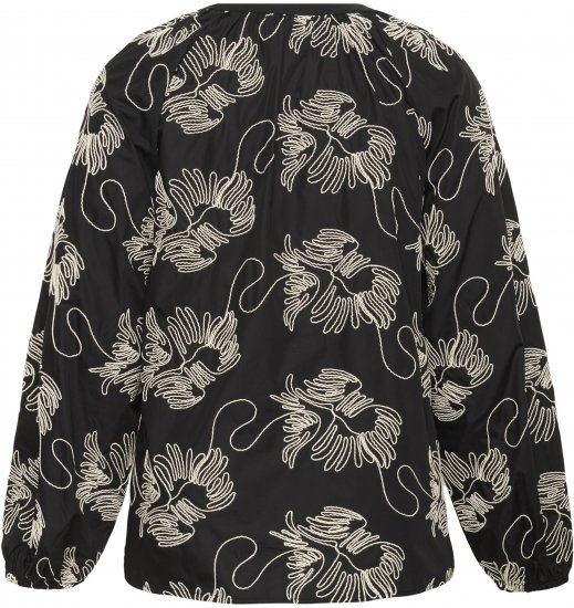 Kaffe Curve Kimmie Blouse Black Chalk Embroidery - Bluser - 