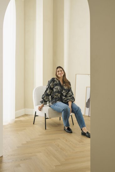 Kaffe Curve Kimmie Blouse Black Chalk Embroidery - Bluser - 