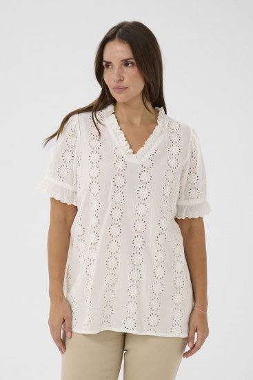 Kaffe Curve Dina Blouse White - Bluser - 