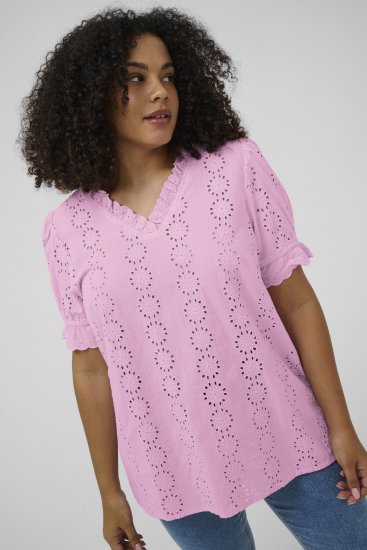 Kaffe Curve Dina Blouse Pink Frosting - Bluser - 