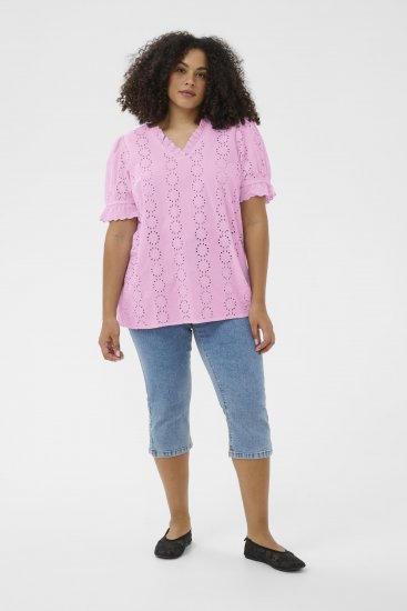 Kaffe Curve Dina Blouse Pink Frosting - Bluser - 