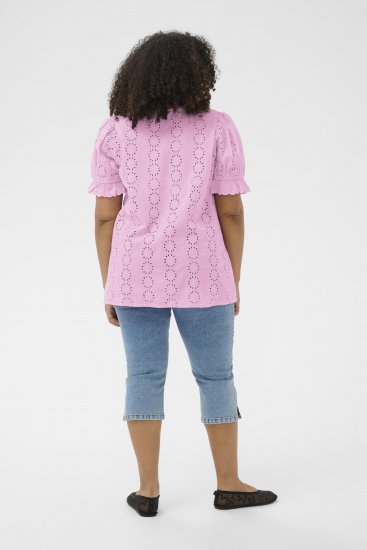 Kaffe Curve Dina Blouse Pink Frosting - Bluser - 