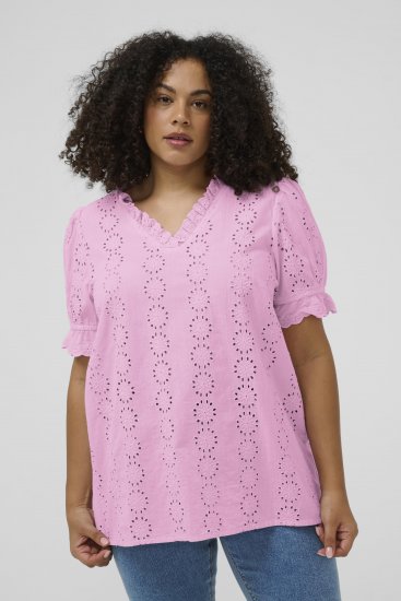 Kaffe Curve Dina Blouse Pink Frosting - Bluser - 