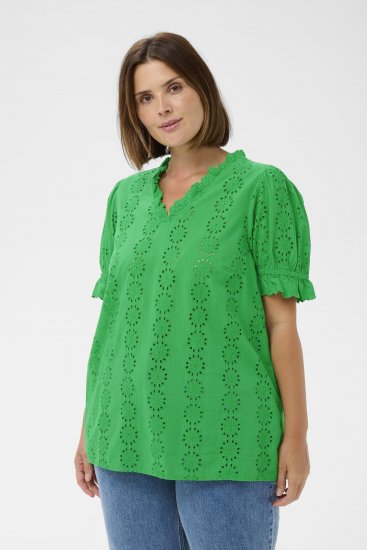 Kaffe Curve Dina Blouse Bright Green - Bluser - 