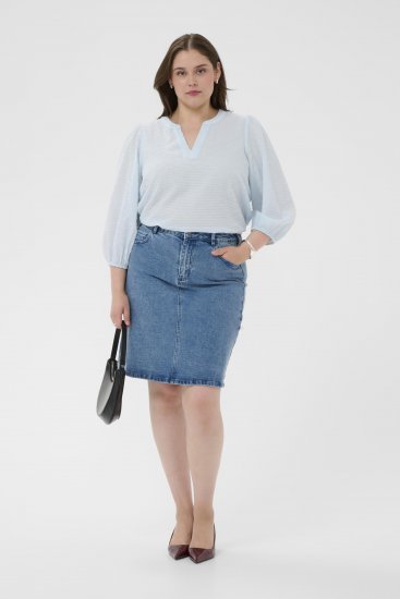 Kaffe Curve Penelopia Blouse Nantucket Breeze Blue - Bluser - 