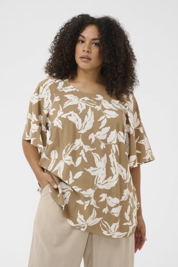 Kaffe Curve Marla Blouse Oak Chalk Leaf - Bluser - 