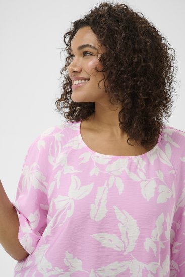Kaffe Curve Marla Blouse Pink Frosting Chalk Leaf - Bluser - 
