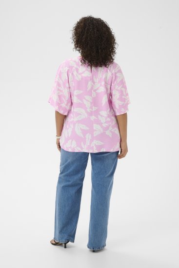 Kaffe Curve Marla Blouse Pink Frosting Chalk Leaf - Bluser - 