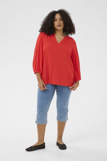 Kaffe Curve Mille Blouse Poppy Red - Bluser - 