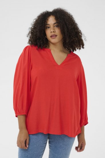 Kaffe Curve Mille Blouse Poppy Red - Bluser - 