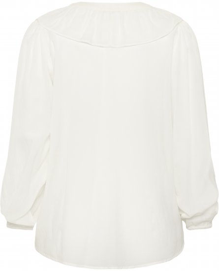 Kaffe Curve Lana Frill Blouse White - Bluser - 
