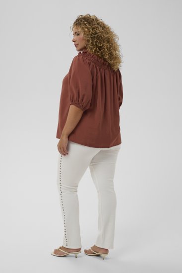 Kaffe Curve Neela Off-Shoulder Blouse Henna Brown - Bluser & tunikaer - 