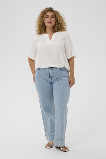 Kaffe Curve Mina Lace Blouse Chalk White - Bluser & tunikaer - 