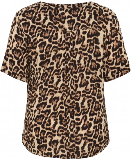 Kaffe Curve Ami Short Sleeve Blouse Printed Leopard - Bluser & tunikaer - 