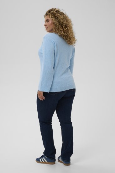 Kaffe Curve Jilanda V-Neck Pullover Blue - Gensere & strikk - 