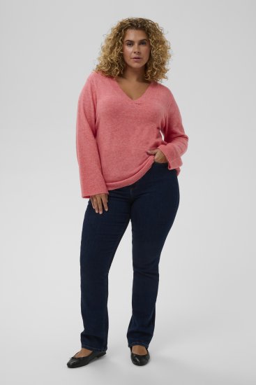Kaffe Curve Jilanda V-Neck Pullover Red - Gensere & strikk - 