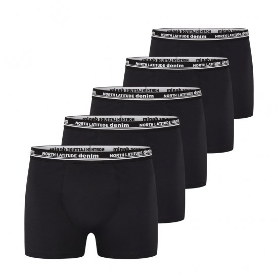 North Latitude 5-Pack Boxershorts Black - Boxershorts - Boksershorts for menn i store størrelser