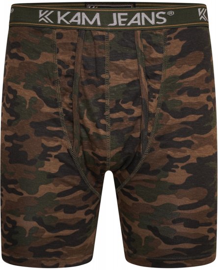 Kam Jeans 813 Camo Print Boxers Charcoal Khaki - Boxershorts - Boksershorts for menn i store størrelser