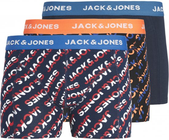 Jack & Jones Logo Trunks 3-Pack Navy Blazer - Undertøy & badetøy - Undertøy store størrelser 