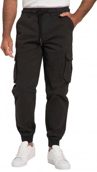 JP1880 Cargo Trousers with Many Pockets Stretchy Black - Jeans og bukser - Store Bukser og Store Jeans