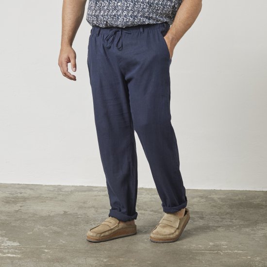 North Latitude 61155 Comfort Fit Linbukse Marineblå - Jeans og bukser - Store Bukser og Store Jeans