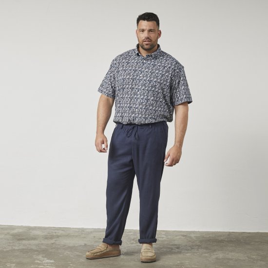 North Latitude 61155 Comfort Fit Linbukse Marineblå - Jeans og bukser - Store Bukser og Store Jeans