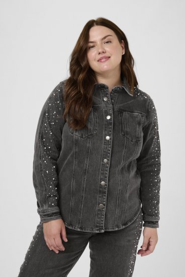 Kaffe Curve Petri Denim Jacket Grey Vintage Wash - Jakker - 