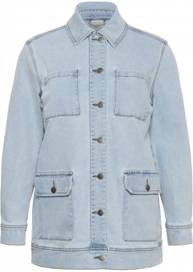 Kaffe Curve Ninna Casual Jacket Light Blue Washed - Jakker - 