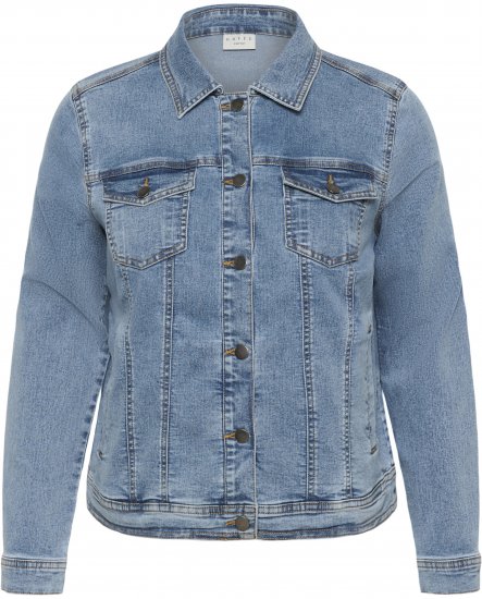 Kaffe Curve Vilana Denim Jacket Washed Blue - Jeansjakker - 