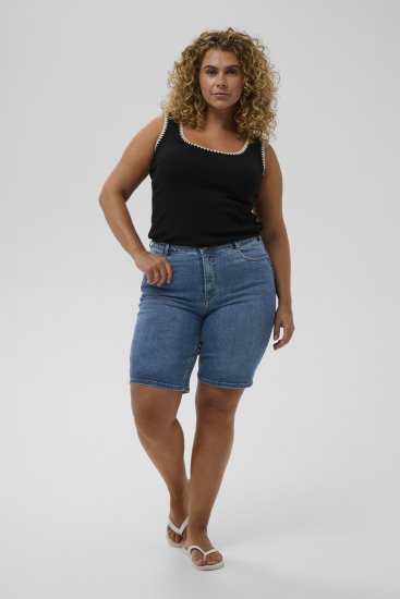 Kaffe Curve Emila Denim Shorts Blue - Kaffe Curve - 