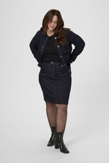 Kaffe Curve Roria Denim Skirt Dark Blue - Skjørt - 