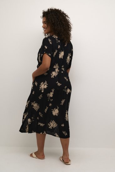 Kaffe Curve Jenna Kjole Svart / Brunblomstret Mønster - Kjoler - 