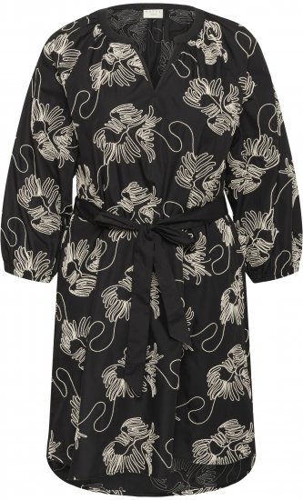 Kaffe Curve Kimmie Dress Black Chalk Embroidery - Midikjoler - 