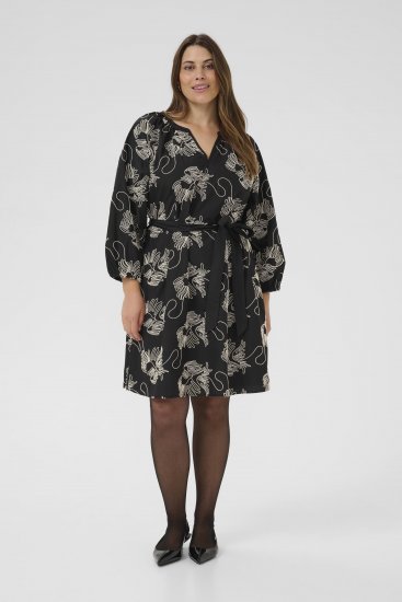 Kaffe Curve Kimmie Dress Black Chalk Embroidery - Midikjoler - 