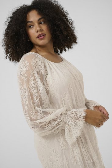 Kaffe Curve Amalie Lace Dress Moonbeam - Midikjoler - 