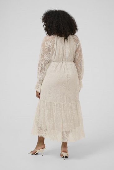 Kaffe Curve Amalie Lace Dress Moonbeam - Midikjoler - 