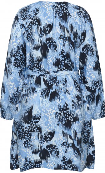 Kaffe Curve Aliana Dress Blue Flower Animal - Midikjoler - 