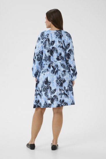 Kaffe Curve Aliana Dress Blue Flower Animal - Midikjoler - 