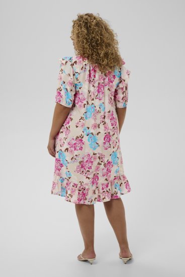 Kaffe Curve Hayley Dress Multi Color Flower - Midikjoler - 