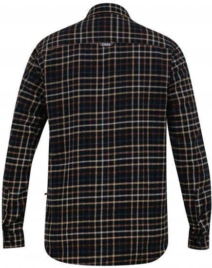 D555 Destin Checked Long Sleeve Shirt Black/Tan Check - Skjorter med lange ermer - 